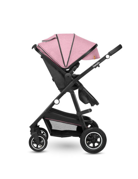 BN-LO-AMBER_2IN1_PINK_ROSE,Lionelo - Carucior Amber, 2 in 1, Cadru aluminiu, Cu landou intarit si salteluta moale, Reversibil, M