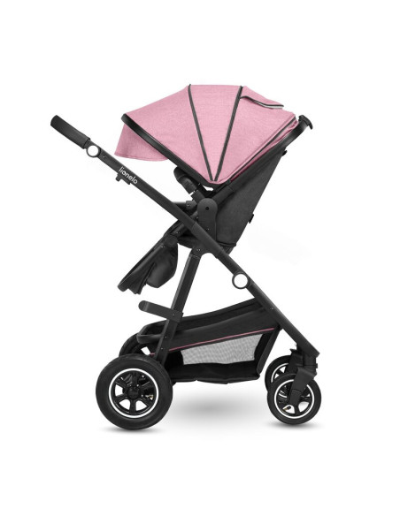 BN-LO-AMBER_2IN1_PINK_ROSE,Lionelo - Carucior Amber, 2 in 1, Cadru aluminiu, Cu landou intarit si salteluta moale, Reversibil, M