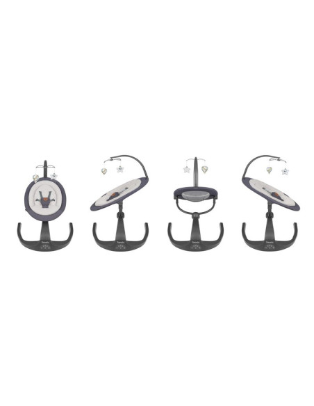 BN-LO-RINA_GREY_CONCRETE,Lionelo - Balansoar si sezlong copii, Rina, 2 in 1, Electric, Cu rotire 360 °, Cu telecomanda si cablu 