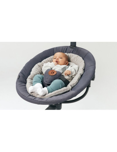 BN-LO-RINA_GREY_CONCRETE,Lionelo - Balansoar si sezlong copii, Rina, 2 in 1, Electric, Cu rotire 360 °, Cu telecomanda si cablu 