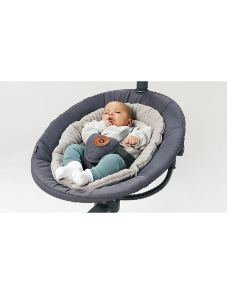BN-LO-RINA_GREY_CONCRETE,Lionelo - Balansoar si sezlong copii, Rina, 2 in 1, Electric, Cu rotire 360 °, Cu telecomanda si cablu 
