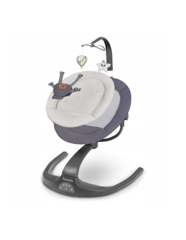 BN-LO-RINA_GREY_CONCRETE,Lionelo - Balansoar si sezlong copii, Rina, 2 in 1, Electric, Cu rotire 360 °, Cu telecomanda si cablu 