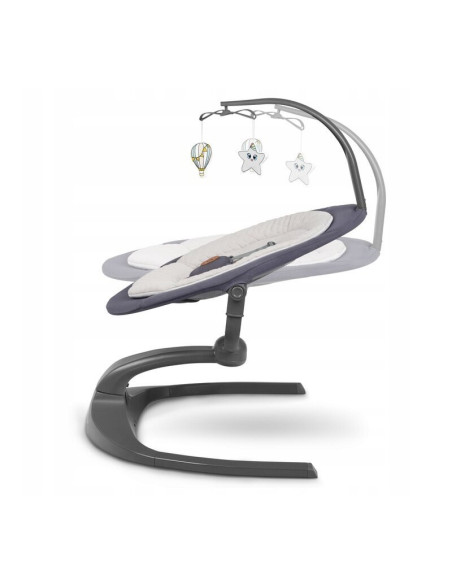 BN-LO-RINA_GREY_CONCRETE,Lionelo - Balansoar si sezlong copii, Rina, 2 in 1, Electric, Cu rotire 360 °, Cu telecomanda si cablu 