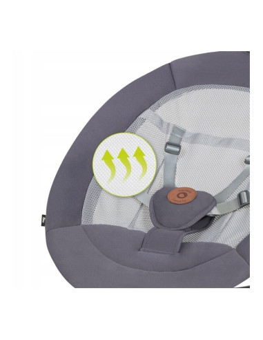 BN-LO-RINA_GREY_CONCRETE,Lionelo - Balansoar si sezlong copii, Rina, 2 in 1, Electric, Cu rotire 360 °, Cu telecomanda si cablu 
