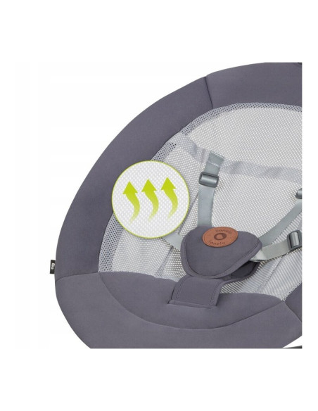 BN-LO-RINA_GREY_CONCRETE,Lionelo - Balansoar si sezlong copii, Rina, 2 in 1, Electric, Cu rotire 360 °, Cu telecomanda si cablu 