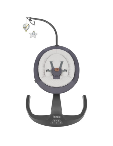 BN-LO-RINA_GREY_CONCRETE,Lionelo - Balansoar si sezlong copii, Rina, 2 in 1, Electric, Cu rotire 360 °, Cu telecomanda si cablu 