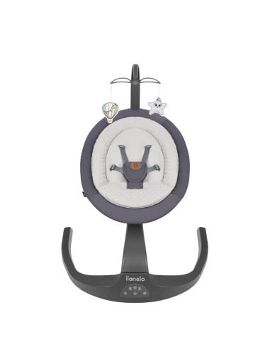 BN-LO-RINA_GREY_CONCRETE,Lionelo - Balansoar si sezlong copii, Rina, 2 in 1, Electric, Cu rotire 360 °, Cu telecomanda si cablu 