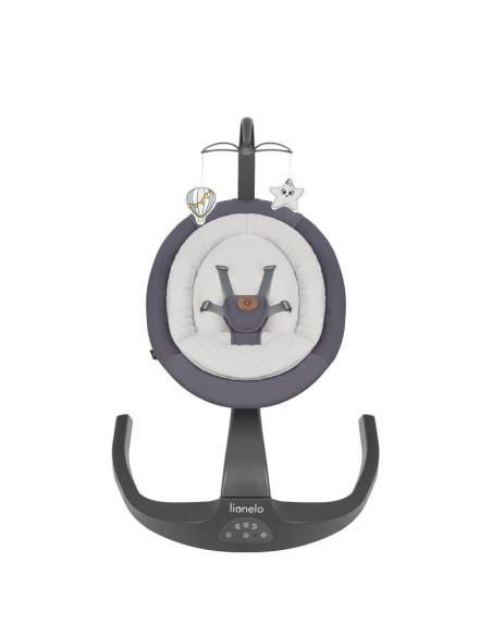 BN-LO-RINA_GREY_CONCRETE,Lionelo - Balansoar si sezlong copii, Rina, 2 in 1, Electric, Cu rotire 360 °, Cu telecomanda si cablu 