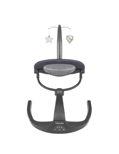 BN-LO-RINA_GREY_CONCRETE,Lionelo - Balansoar si sezlong copii, Rina, 2 in 1, Electric, Cu rotire 360 °, Cu telecomanda si cablu 