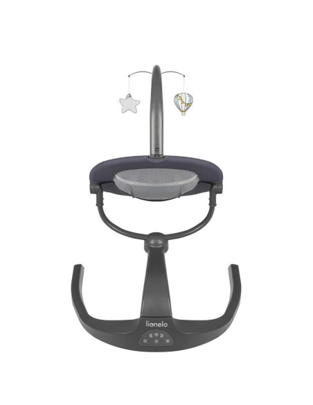 BN-LO-RINA_GREY_CONCRETE,Lionelo - Balansoar si sezlong copii, Rina, 2 in 1, Electric, Cu rotire 360 °, Cu telecomanda si cablu 