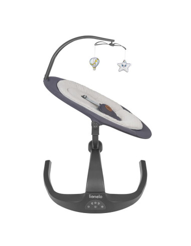BN-LO-RINA_GREY_CONCRETE,Lionelo - Balansoar si sezlong copii, Rina, 2 in 1, Electric, Cu rotire 360 °, Cu telecomanda si cablu 