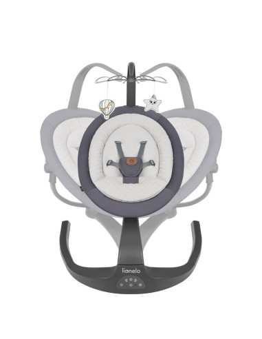 BN-LO-RINA_GREY_CONCRETE,Lionelo - Balansoar si sezlong copii, Rina, 2 in 1, Electric, Cu rotire 360 °, Cu telecomanda si cablu 