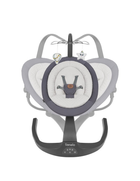 BN-LO-RINA_GREY_CONCRETE,Lionelo - Balansoar si sezlong copii, Rina, 2 in 1, Electric, Cu rotire 360 °, Cu telecomanda si cablu 