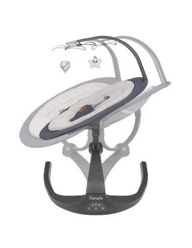 BN-LO-RINA_GREY_CONCRETE,Lionelo - Balansoar si sezlong copii, Rina, 2 in 1, Electric, Cu rotire 360 °, Cu telecomanda si cablu 