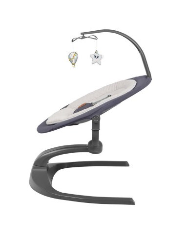 BN-LO-RINA_GREY_CONCRETE,Lionelo - Balansoar si sezlong copii, Rina, 2 in 1, Electric, Cu rotire 360 °, Cu telecomanda si cablu 