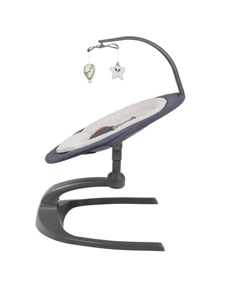 BN-LO-RINA_GREY_CONCRETE,Lionelo - Balansoar si sezlong copii, Rina, 2 in 1, Electric, Cu rotire 360 °, Cu telecomanda si cablu 