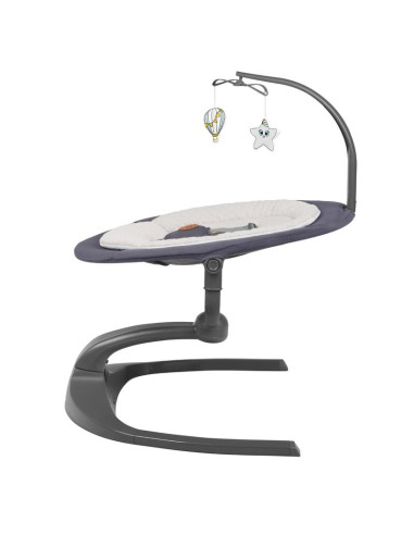 BN-LO-RINA_GREY_CONCRETE,Lionelo - Balansoar si sezlong copii, Rina, 2 in 1, Electric, Cu rotire 360 °, Cu telecomanda si cablu 