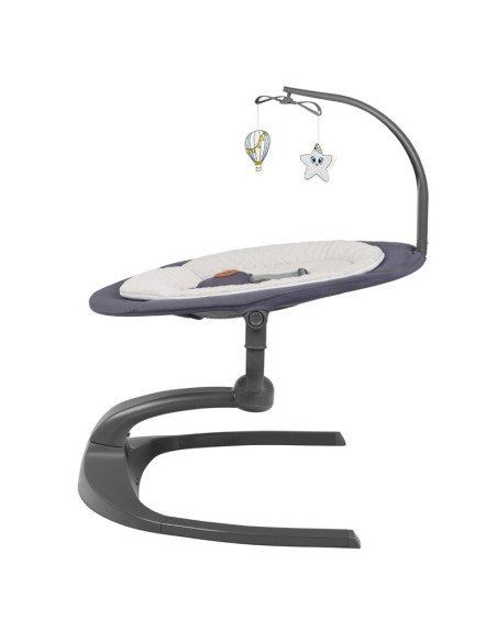 BN-LO-RINA_GREY_CONCRETE,Lionelo - Balansoar si sezlong copii, Rina, 2 in 1, Electric, Cu rotire 360 °, Cu telecomanda si cablu 