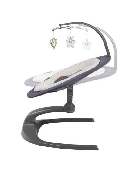 BN-LO-RINA_GREY_CONCRETE,Lionelo - Balansoar si sezlong copii, Rina, 2 in 1, Electric, Cu rotire 360 °, Cu telecomanda si cablu 