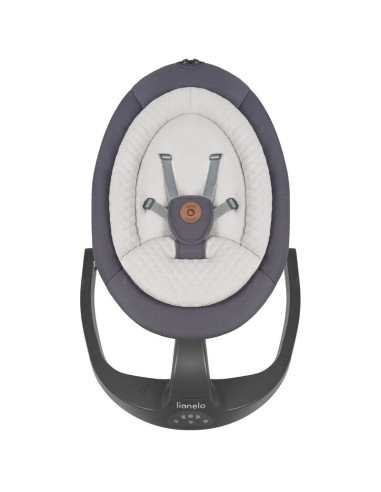BN-LO-RINA_GREY_CONCRETE,Lionelo - Balansoar si sezlong copii, Rina, 2 in 1, Electric, Cu rotire 360 °, Cu telecomanda si cablu 