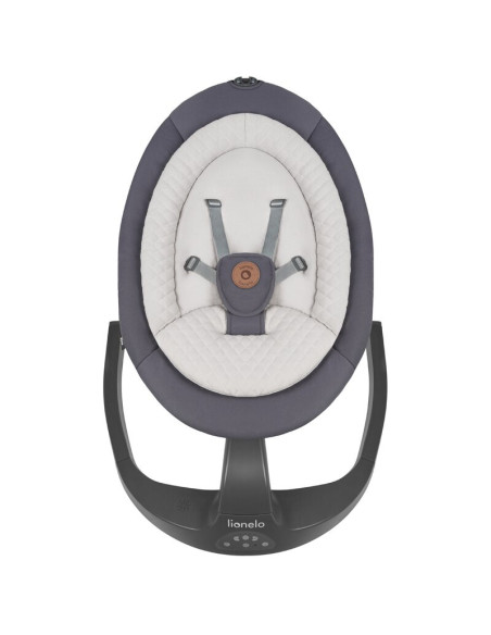 BN-LO-RINA_GREY_CONCRETE,Lionelo - Balansoar si sezlong copii, Rina, 2 in 1, Electric, Cu rotire 360 °, Cu telecomanda si cablu 