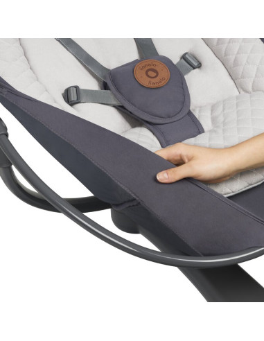 BN-LO-RINA_GREY_CONCRETE,Lionelo - Balansoar si sezlong copii, Rina, 2 in 1, Electric, Cu rotire 360 °, Cu telecomanda si cablu 