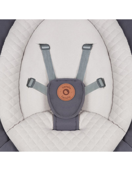 BN-LO-RINA_GREY_CONCRETE,Lionelo - Balansoar si sezlong copii, Rina, 2 in 1, Electric, Cu rotire 360 °, Cu telecomanda si cablu 