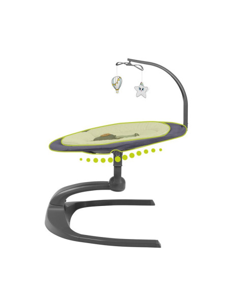 BN-LO-RINA_GREY_CONCRETE,Lionelo - Balansoar si sezlong copii, Rina, 2 in 1, Electric, Cu rotire 360 °, Cu telecomanda si cablu 