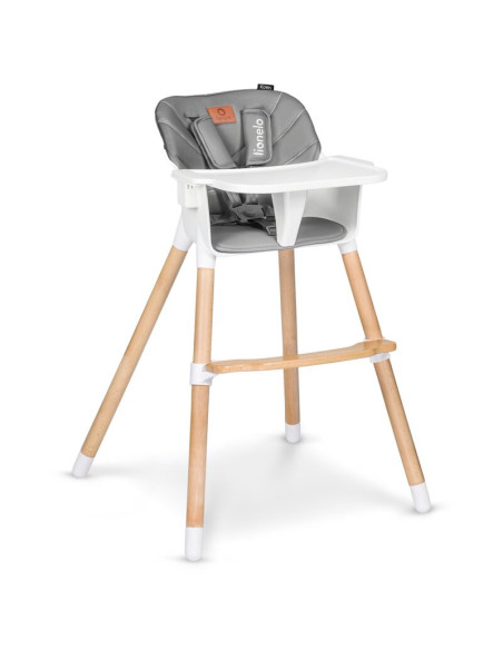 BN-LO-KOEN_GREY_STONE,Lionelo - Scaun de masa din fag Koen, 2 in 1, Transformabil, Sustine 30 kg, 6 luni+, Conform cu standardul