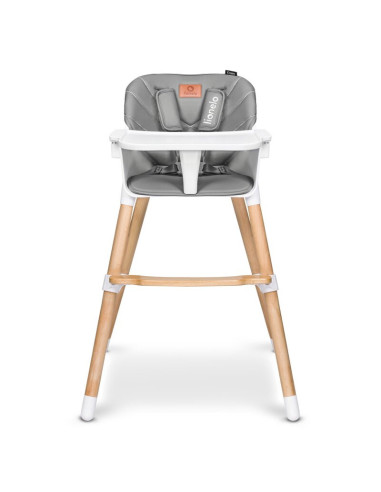 BN-LO-KOEN_GREY_STONE,Lionelo - Scaun de masa din fag Koen, 2 in 1, Transformabil, Sustine 30 kg, 6 luni+, Conform cu standardul