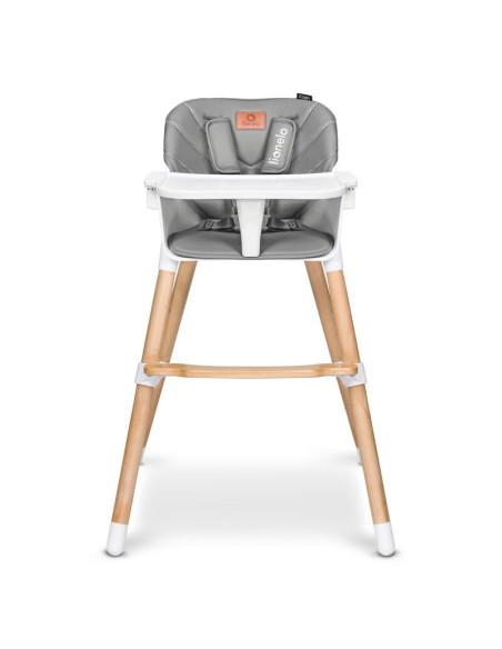 BN-LO-KOEN_GREY_STONE,Lionelo - Scaun de masa din fag Koen, 2 in 1, Transformabil, Sustine 30 kg, 6 luni+, Conform cu standardul