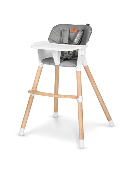 BN-LO-KOEN_GREY_STONE,Lionelo - Scaun de masa din fag Koen, 2 in 1, Transformabil, Sustine 30 kg, 6 luni+, Conform cu standardul