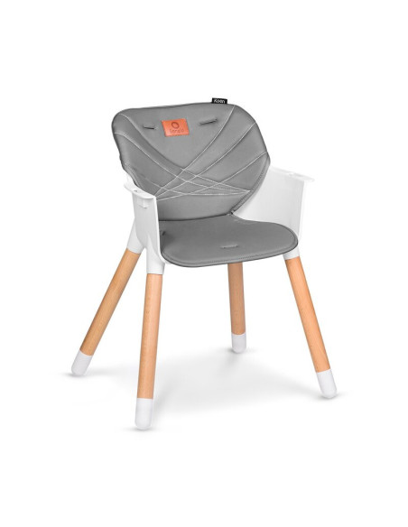 BN-LO-KOEN_GREY_STONE,Lionelo - Scaun de masa din fag Koen, 2 in 1, Transformabil, Sustine 30 kg, 6 luni+, Conform cu standardul