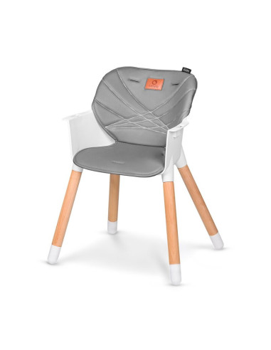 BN-LO-KOEN_GREY_STONE,Lionelo - Scaun de masa din fag Koen, 2 in 1, Transformabil, Sustine 30 kg, 6 luni+, Conform cu standardul