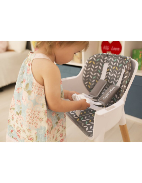 BN-LO-KOEN_GREY_STONE,Lionelo - Scaun de masa din fag Koen, 2 in 1, Transformabil, Sustine 30 kg, 6 luni+, Conform cu standardul