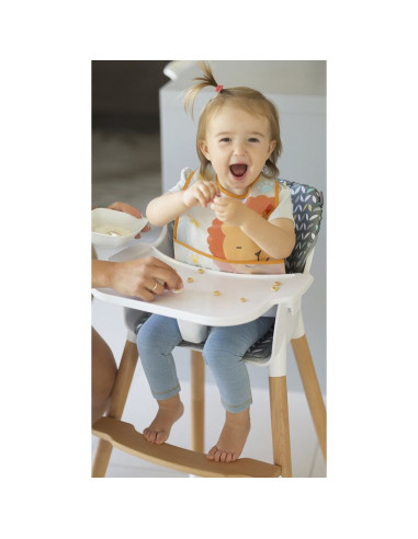 BN-LO-KOEN_GREY_STONE,Lionelo - Scaun de masa din fag Koen, 2 in 1, Transformabil, Sustine 30 kg, 6 luni+, Conform cu standardul