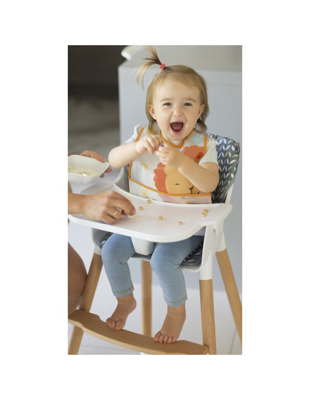 BN-LO-KOEN_GREY_STONE,Lionelo - Scaun de masa din fag Koen, 2 in 1, Transformabil, Sustine 30 kg, 6 luni+, Conform cu standardul