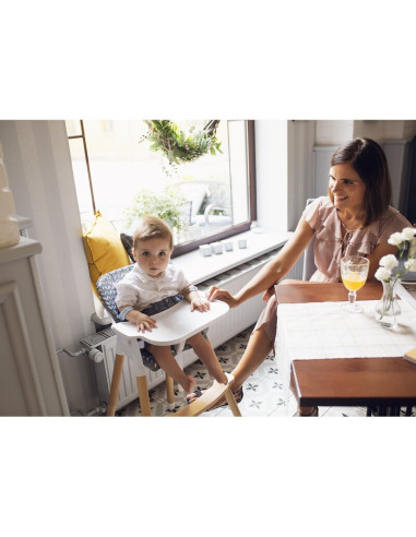 BN-LO-KOEN_GREY_STONE,Lionelo - Scaun de masa din fag Koen, 2 in 1, Transformabil, Sustine 30 kg, 6 luni+, Conform cu standardul