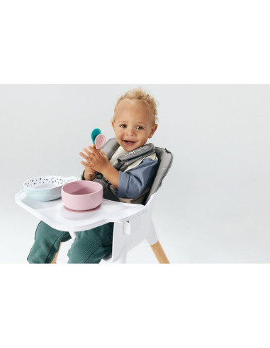 BN-LO-KOEN_GREY_STONE,Lionelo - Scaun de masa din fag Koen, 2 in 1, Transformabil, Sustine 30 kg, 6 luni+, Conform cu standardul