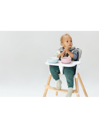 BN-LO-KOEN_GREY_STONE,Lionelo - Scaun de masa din fag Koen, 2 in 1, Transformabil, Sustine 30 kg, 6 luni+, Conform cu standardul