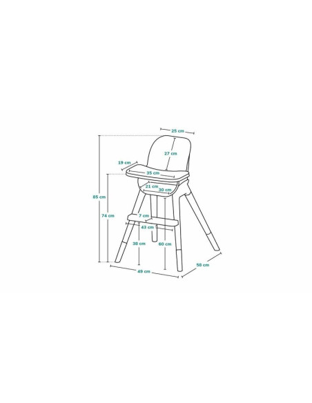 BN-LO-KOEN_GREY_STONE,Lionelo - Scaun de masa din fag Koen, 2 in 1, Transformabil, Sustine 30 kg, 6 luni+, Conform cu standardul