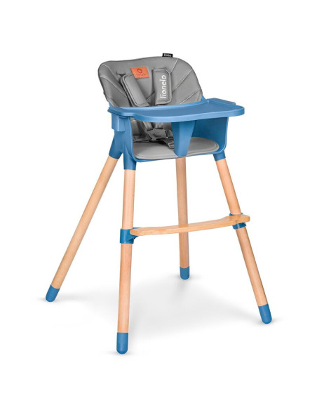 BN-LO-KOEN_BLUE_SKY,Lionelo - Scaun de masa din fag Koen, 2 in 1, Transformabil, Sustine 30 kg, 6 luni+, Conform cu standardul e