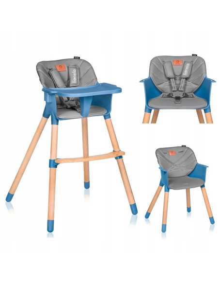 BN-LO-KOEN_BLUE_SKY,Lionelo - Scaun de masa din fag Koen, 2 in 1, Transformabil, Sustine 30 kg, 6 luni+, Conform cu standardul e