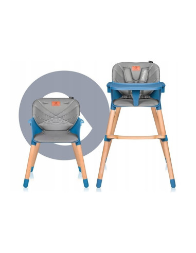 BN-LO-KOEN_BLUE_SKY,Lionelo - Scaun de masa din fag Koen, 2 in 1, Transformabil, Sustine 30 kg, 6 luni+, Conform cu standardul e