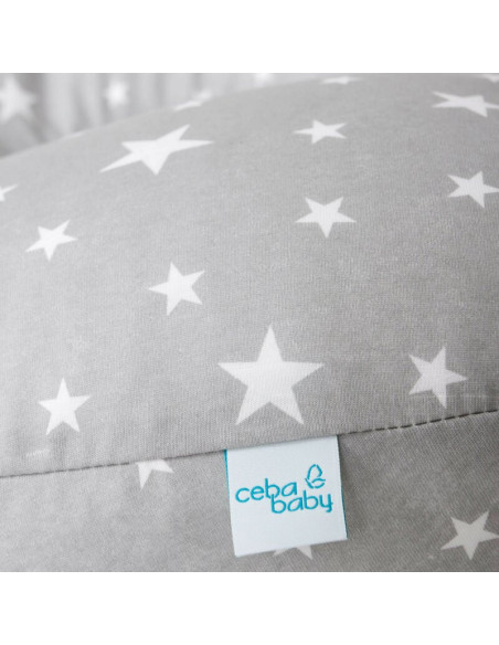 BN-W-741-700-635,Ceba Baby - Perna de alaptat multifunctionala cu microparticule, 190x35 cm, Gri Stelute