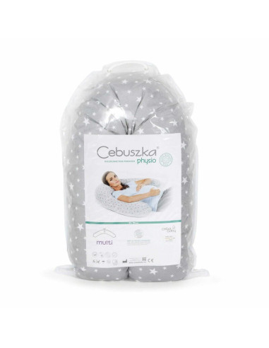 BN-W-741-700-635,Ceba Baby - Perna de alaptat multifunctionala cu microparticule, 190x35 cm, Gri Stelute