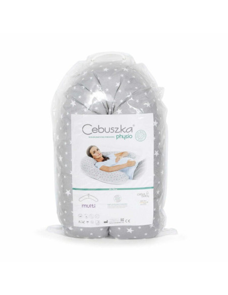 BN-W-741-700-635,Ceba Baby - Perna de alaptat multifunctionala cu microparticule, 190x35 cm, Gri Stelute