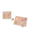 BN-80132,Joueco - Puzzle din lemn certificat FSC, Familia Wildies, 30 x 27 cm, 8 piese, Multicolor