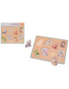 BN-80132,Joueco - Puzzle din lemn certificat FSC, Familia Wildies, 30 x 27 cm, 8 piese, Multicolor