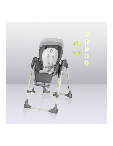 BN-LO-LAURICE_ GREY_STONE,Lionelo - Scaun de masa si balansoar, 2 in 1, Laurice, Transformabil, Multifunctional, Inaltime si spa